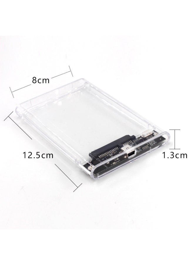 Generic - Transparent Mobile Hard Disk Box 2.5 Inch SATA Serial Port Solid State SSD Mechanical USB2.0 Push-pull Slide Cover Self-produced-Color:Transparent 3.0 Hard Drive Box - Image 1