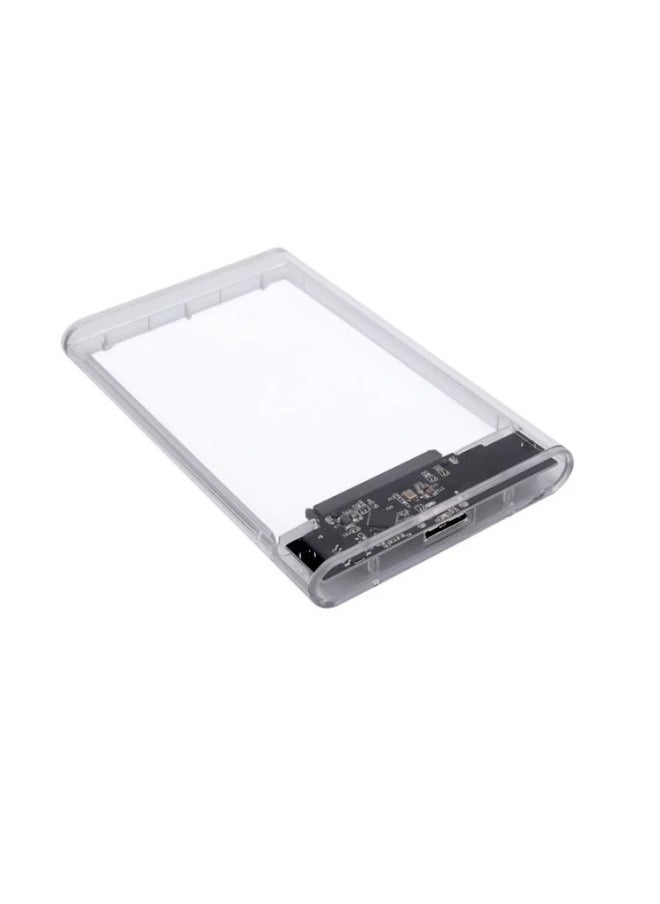 Generic - Transparent Mobile Hard Disk Box 2.5 Inch SATA Serial Port Solid State SSD Mechanical USB2.0 Push-pull Slide Cover Self-produced-Color:Transparent 3.0 Hard Drive Box - Image 1