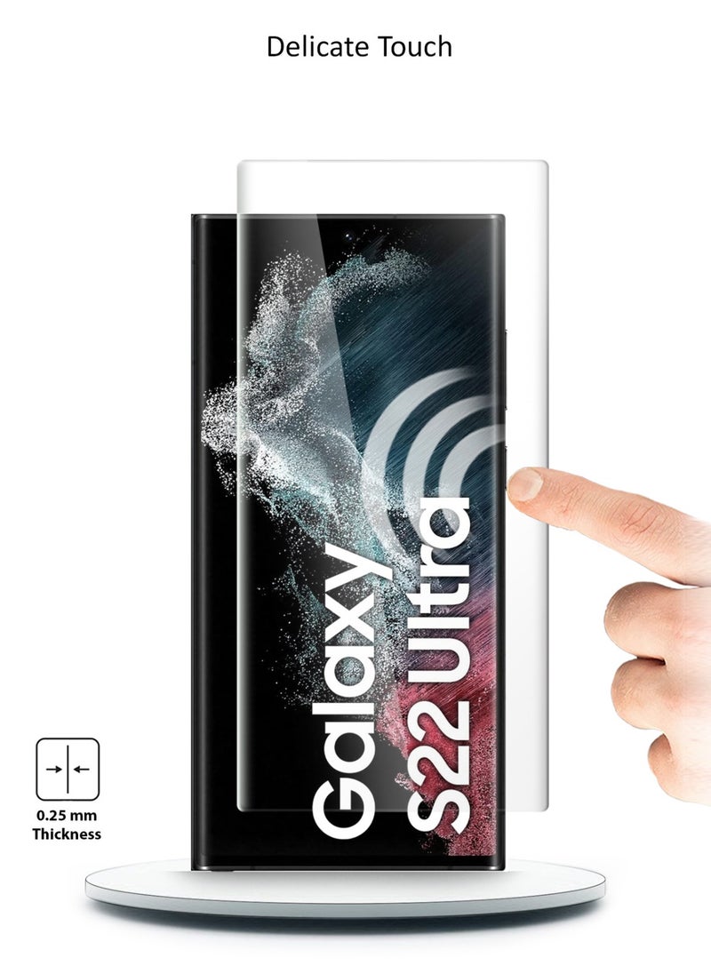 Techie - UV Liquid Glue Full Curved Coverage Tempered Glass Screen Protector For Samsung Galaxy S22 Ultra- One Minute Quick Paste - Image 1