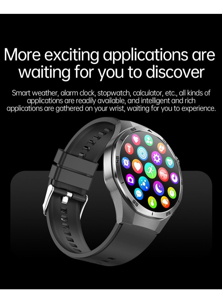 ET456 Smart Watch, 1.56 Inch Amoled Screen Health Care Tracker Smart Wrist Watch, IP68 Waterproof Full Touch Screen Smart Fitness Watch For Men And Women, (1pc, Red, Silicone Strap) - Image 2