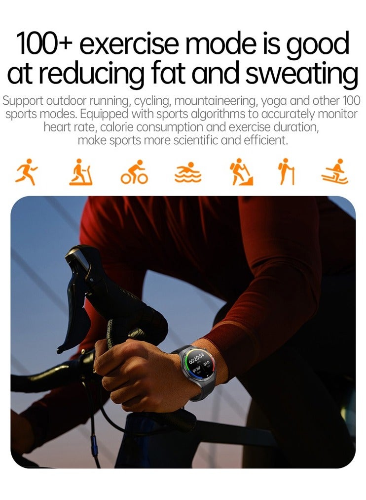 ET456 Smart Watch, 1.56 Inch Amoled Screen Health Care Tracker Smart Wrist Watch, IP68 Waterproof Full Touch Screen Smart Fitness Watch For Men And Women, (1pc, Red, Silicone Strap) - Image 4