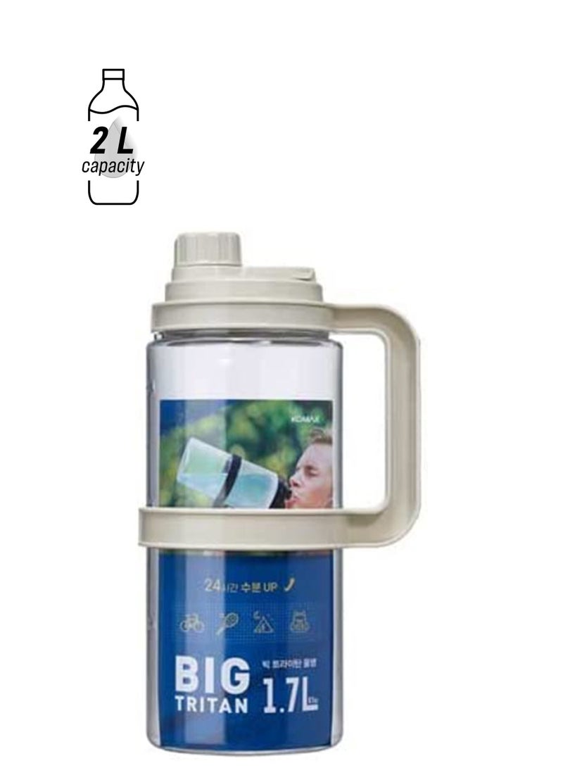 Komax Big Tritan Water Bottle 2L (Ivory) - Image 1