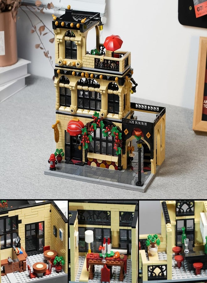 ENJBRICK Flowers City Restaurant Assembly Square Building kit for Adutls,Creator Building Sets for Girls 8-12 Years 1489 pcs - Image 4
