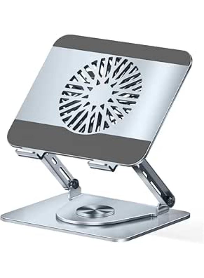 Laptop stand with RGB cooling fan – practical and 360-degree rotating – suitable for everyday use on a desk - Image 1