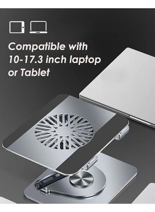 Laptop stand with RGB cooling fan – practical and 360-degree rotating – suitable for everyday use on a desk - Image 2