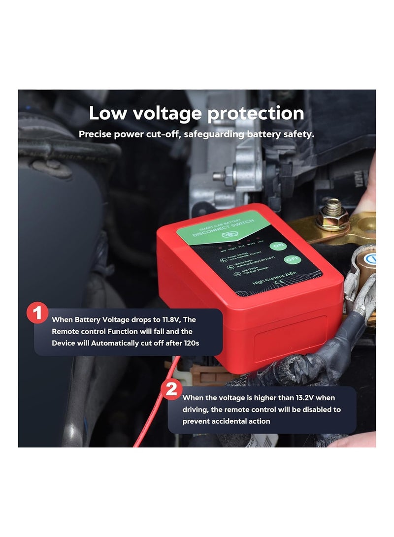 MVAQKLM  Remote Car Battery Kill Switch, Smart Voltage Disconnect for Vehicle, RV, ATV, Truck, Boat - Prevents Cell Drain, Easy Installation, Reliable Power Cut Off (12V，No LED) - Image 3