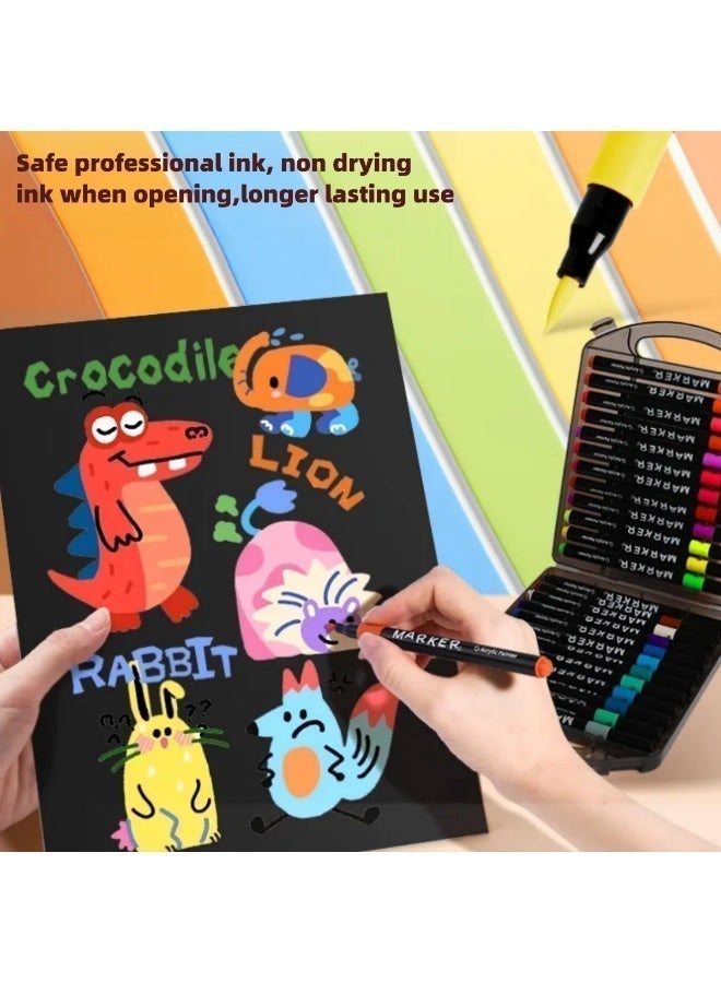 نوتي هو أقلام تلوين أكريليك بـ ٨٠ لونًا، أقلام عالية الجودة برؤوس مناسبة للرسم على الصخور والزجاج والخشب والسيراميك والقماش والكانفاس، أدوات فنية دائمة مقاومة للماء للكبار والصغار. - Image 4