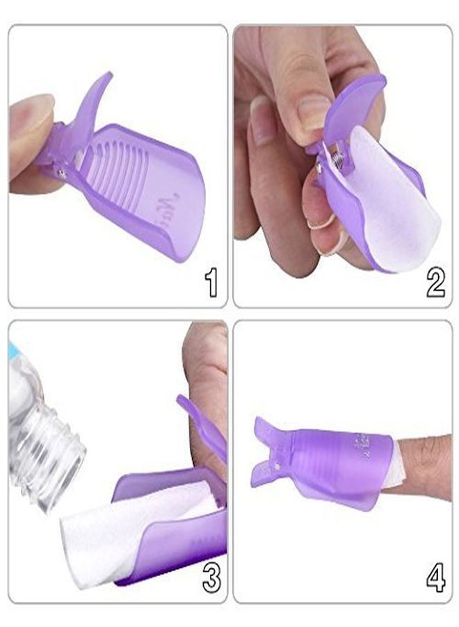 HiMo 10Pc Plastic Acrylic Nail Art Soak Off Cap Clip Uv Gel Polish Remover Wrap Tool (White)  - Image 4