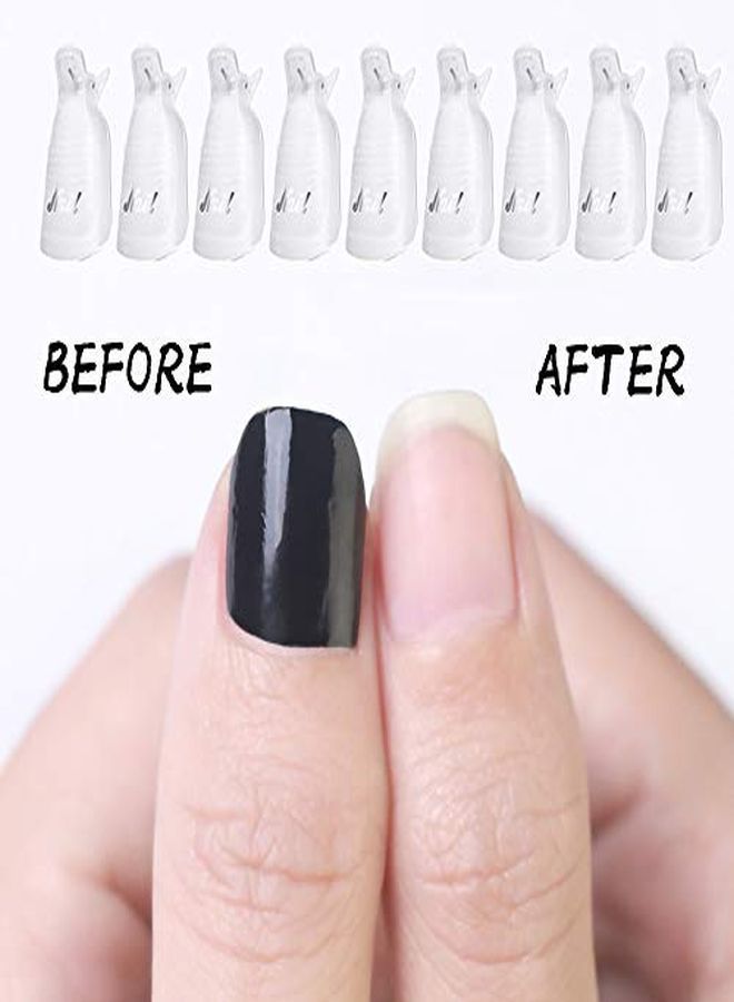 HiMo 10Pc Plastic Acrylic Nail Art Soak Off Cap Clip Uv Gel Polish Remover Wrap Tool (White)  - Image 2