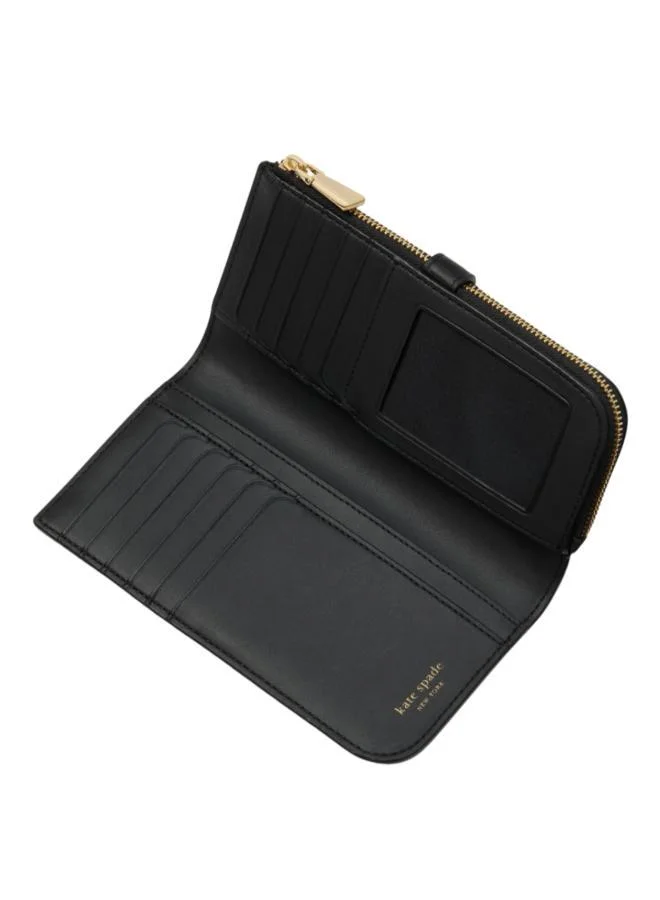 Kate Spade Deco Pebbled Leather Zip Slim Wallet