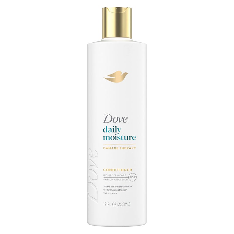 Dove Conditioner Daily Moisture Damage Therapy for Dry Hair with Bio-Protein Care Technology and Hyaluronic Serum 12 Fl Oz - Image 1