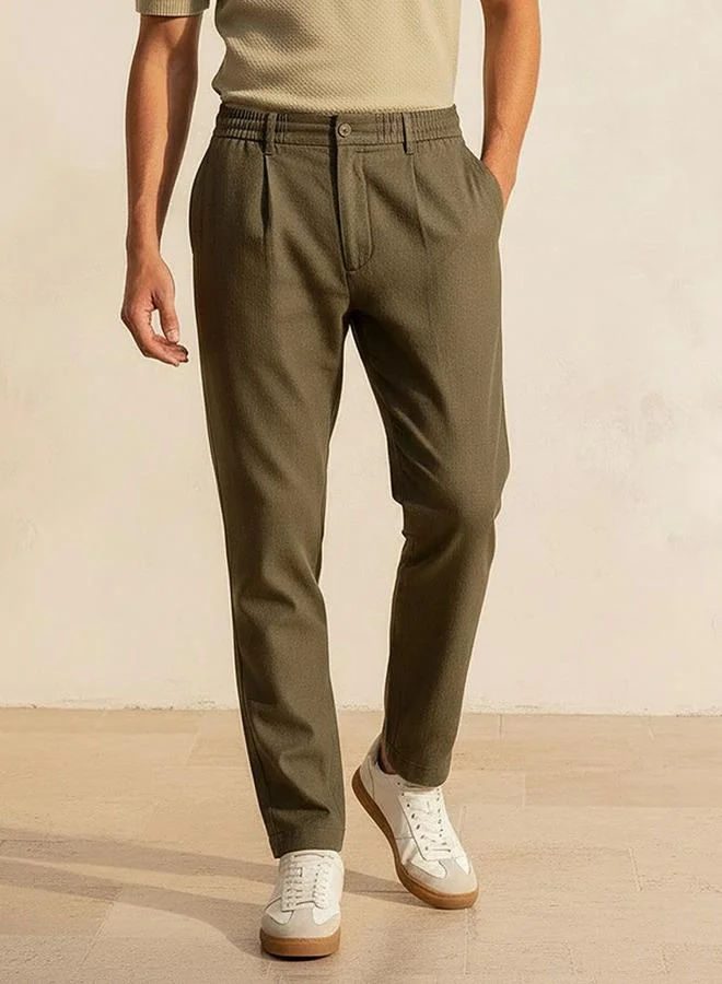 Splash FAV Smart Regular Fit Linen Blend Trousers