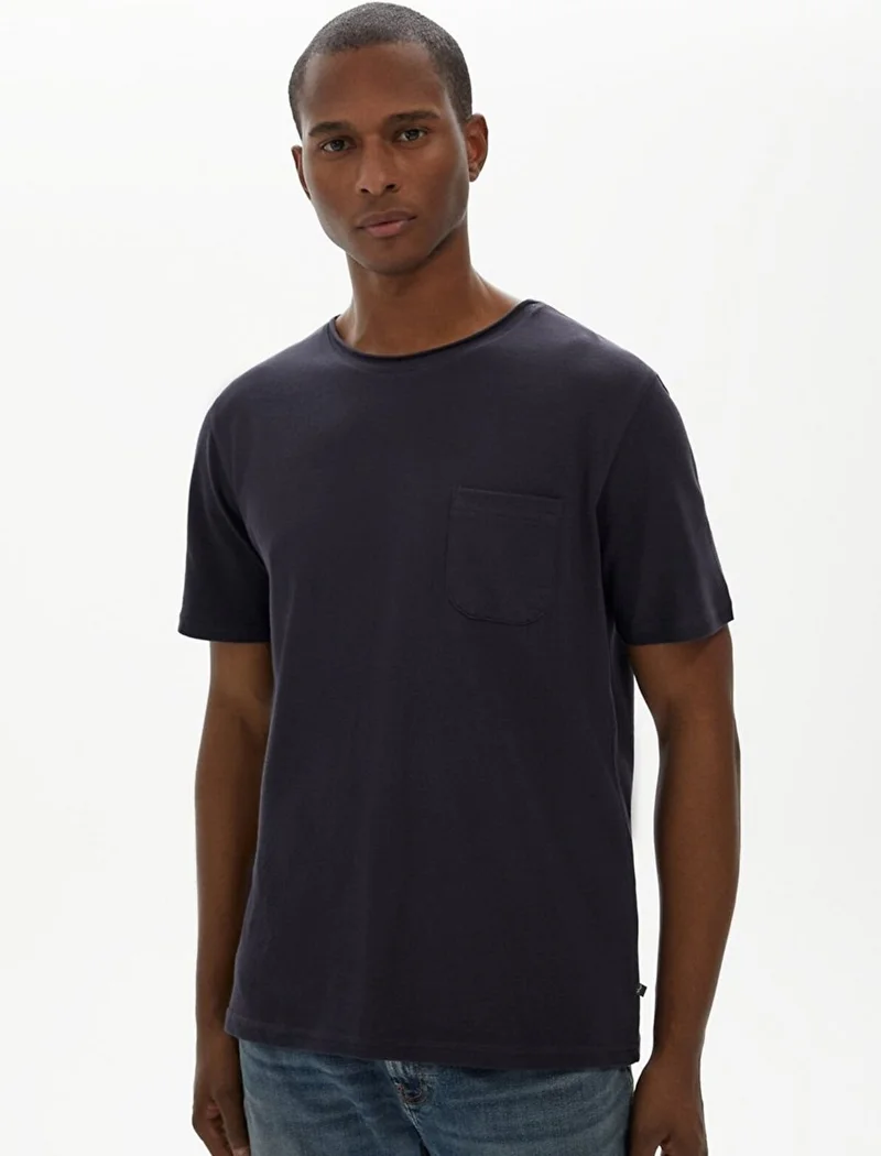 LTB Navy blue Men's Basic Crew Neck Short Sleeve Regular Navy Blue T-shirt  | Best Price UAE
