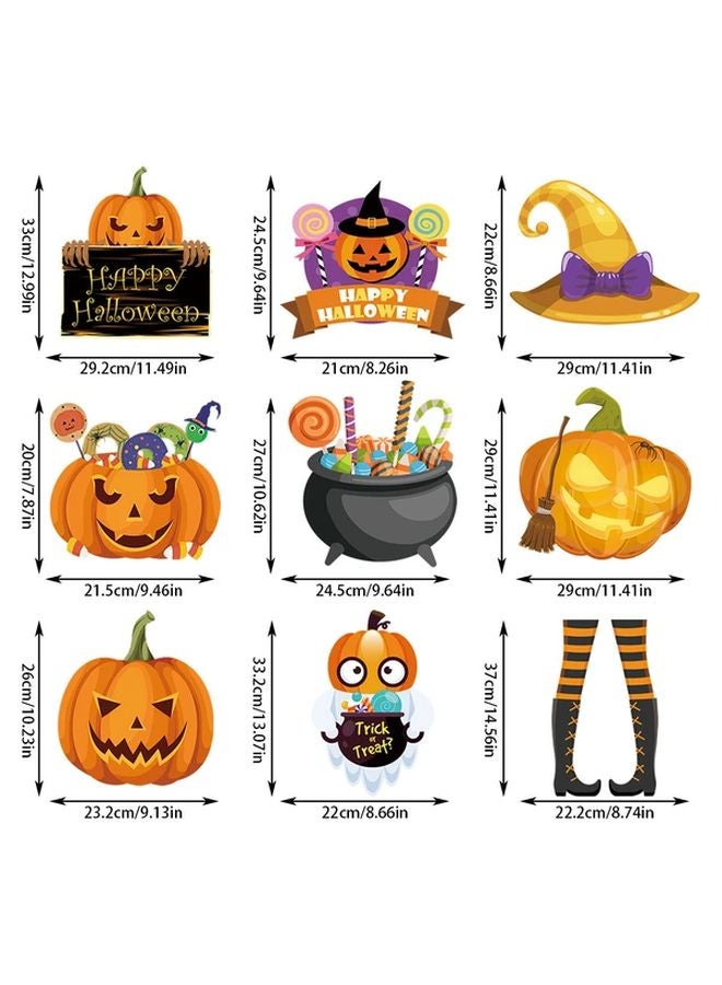 Halloween Door Hanging Decorations 3pcs Set Pumpkin Bat Witch Hat Indoor Outdoor - Image 4