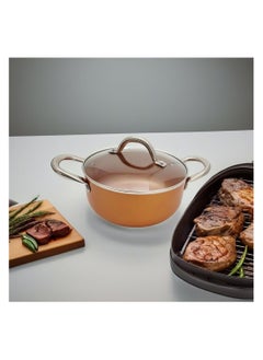 Nonstick Copper Ceramic Dutch Oven Stew Soup Pot Bruiser With Stainless Steel Handles & Vented Glass Lid (6.5 Qtr.) - pzsku/Z781A51E5597B93E85790Z/45/_/1739452198/ecfa1e79-b475-4afa-8e5a-01ea5c87a7ff