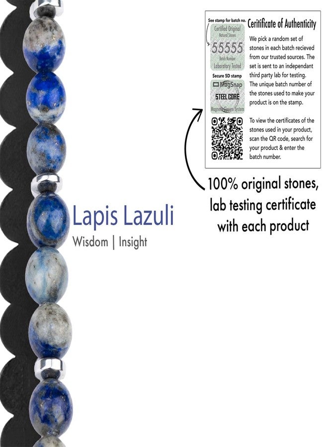 Mesmerize Lapis Lazuli Natural Stone Bracelet for Men with MagSnap2 Closure | Premium Stainless Steel, Splash-Proof, Gift Box Included (M) - Image 2