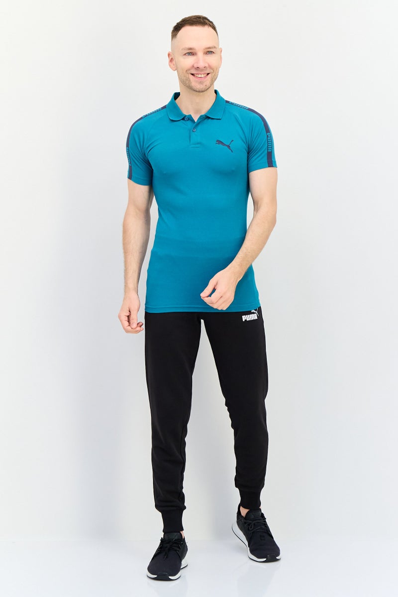 PUMA Men Sportswear Fit Short Sleeve Outdoor Polo, Teal Green - Image 3
