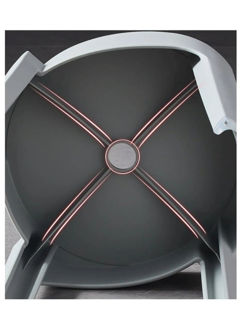 Huitich Thickened Plastic Stool for Dining Table & Home Use Stackable, Portable Round Stool (Grey, 30cm) - Image 3