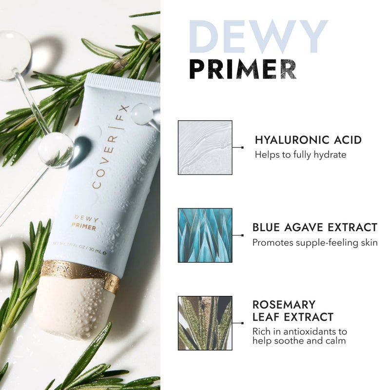 COVER FX Dewy Primer - 1 Fl Oz - Radiant-Finish Primer - Moisturizing & Soothing - Safe For All Skin Types - Image 3