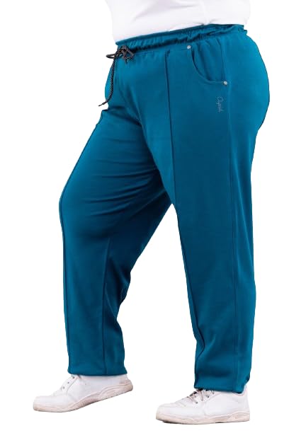 CUPID Women's Regular Fit Cotton Mid Rise Track Pants,Comfortable Lower,Trouser, Joggers, Night N Daily Use Gym Wear Lounge Pant For Ladies, Teal Blue, X Large - Image 1