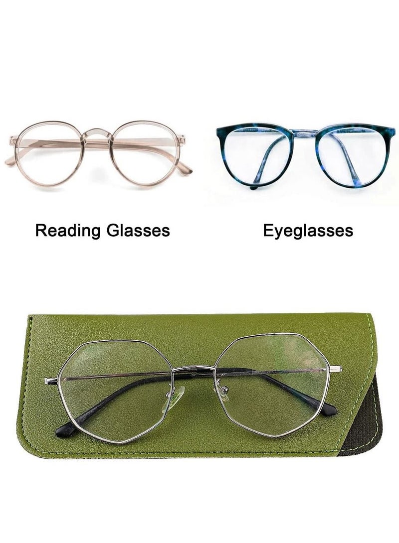 KASTWAVE 4 Pack Soft Glasses Cases, Reading Glasses Case PU Leather Sunglasses Spectacles Bag Anti-Scratch Eyeglasses Pouch Case for Women Men Kids  - Image 4