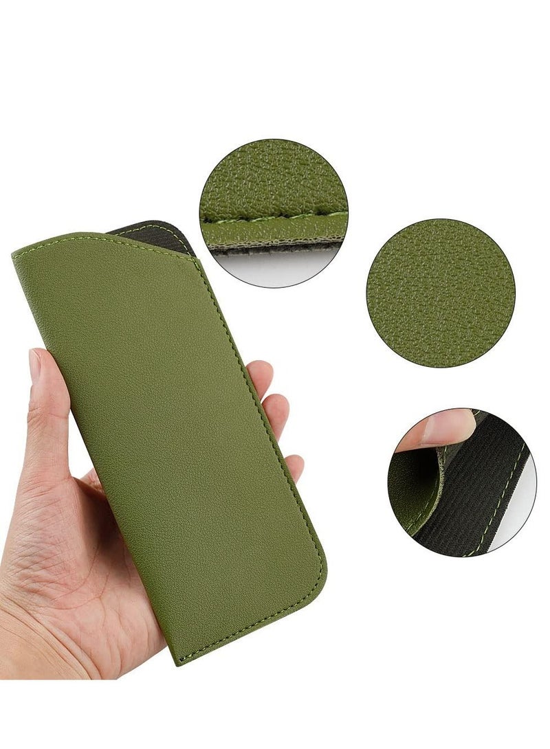 KASTWAVE 4 Pack Soft Glasses Cases, Reading Glasses Case PU Leather Sunglasses Spectacles Bag Anti-Scratch Eyeglasses Pouch Case for Women Men Kids  - Image 5