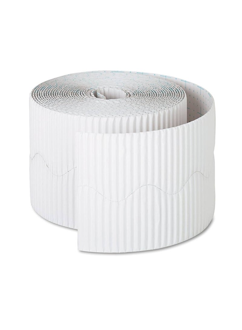 Terabyte Corrugated Display Borders for School Classroom Decorations,Border Rolls for Displays Border Rolls Corrugated Backing Paper for Wall Displays School (Width 10cm x  Length 15cm) White Color - Image 1
