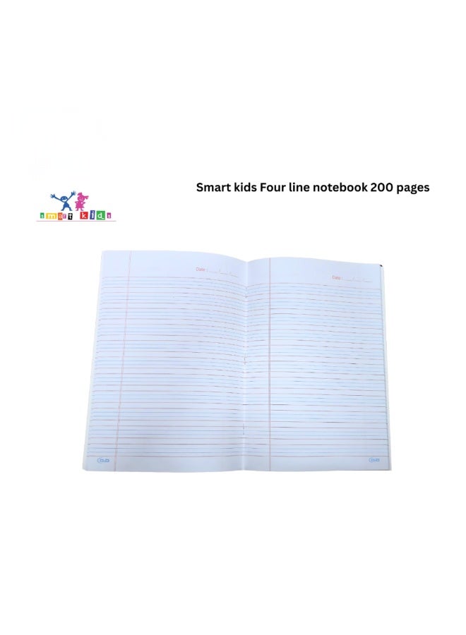 Smart kids Notebook Four line notebook 200 pages Hardcover Notebooks for For School Office Supplies - Image 2