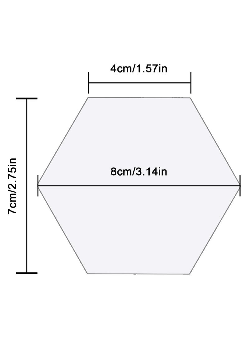 SLASA 40 Pcs Clear Hexagon Acrylic Place Cards – Blank Seating Name Cards for Wedding, Birthday, Party, Banquet, Food Signs, Guest Table Decor – 8x7 cm - Image 2