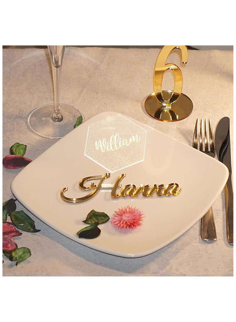 SLASA 40 Pcs Clear Hexagon Acrylic Place Cards – Blank Seating Name Cards for Wedding, Birthday, Party, Banquet, Food Signs, Guest Table Decor – 8x7 cm - Image 4