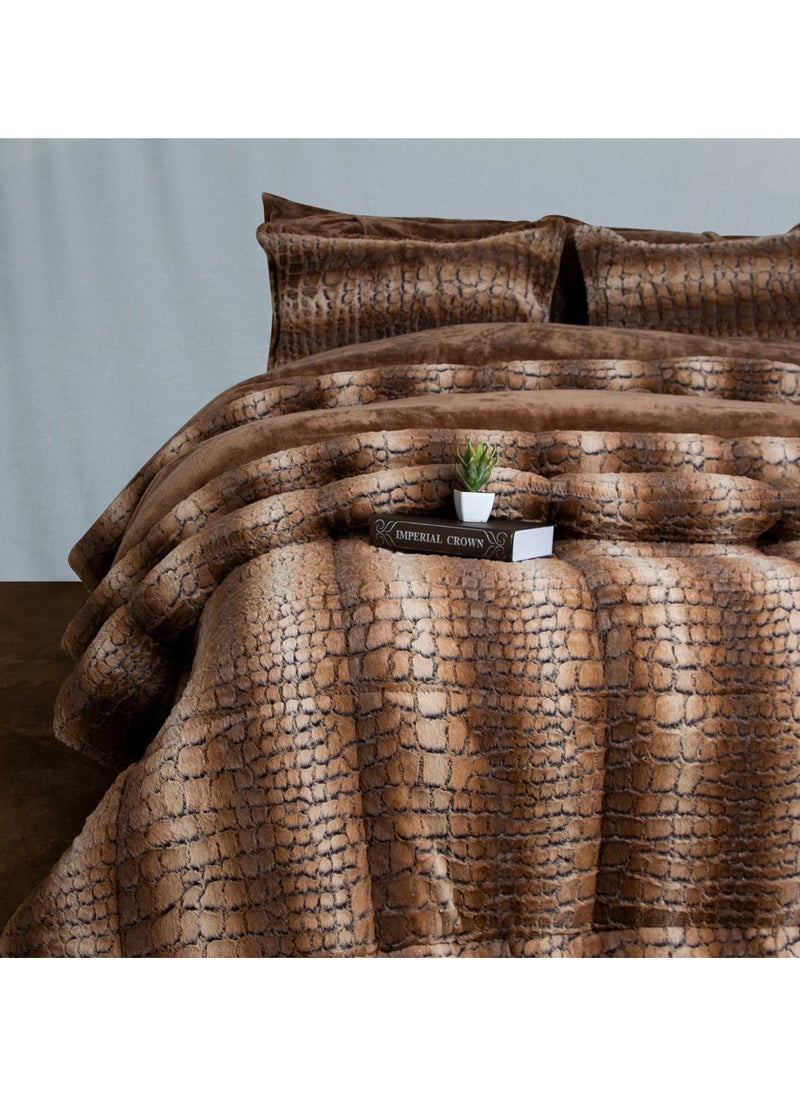 Family Bed quilt set Spanish fur 3 pieces size 220 x 240 cm model 692 from Family Bed  - Image 4