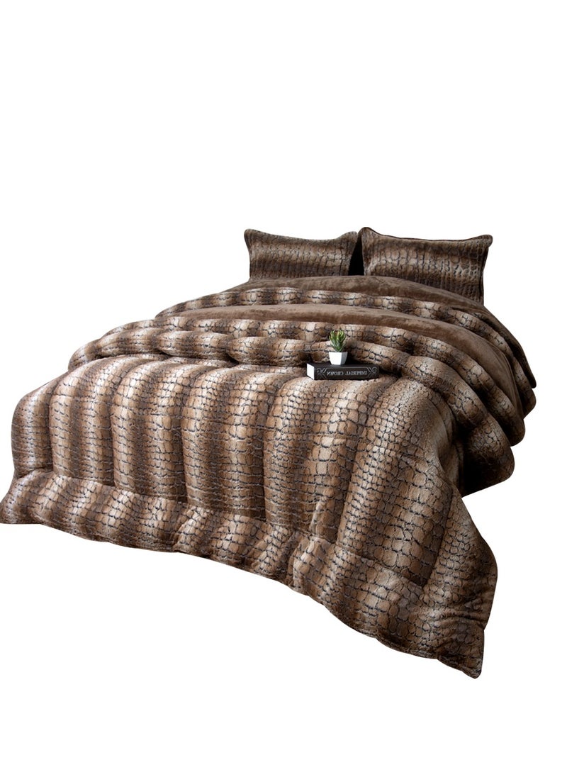 Family Bed quilt set Spanish fur 3 pieces size 220 x 240 cm model 692 from Family Bed  - Image 5