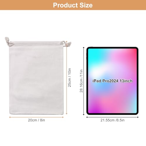 SumDirect 20Pcs Cotton Muslin Bags,White Lightweight Gift Bags Breathable Pouches with Drawstring Reusable Packing Storage Bags for Wedding, Party, Birthday (8x10inch) - Image 2