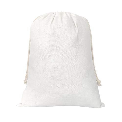 SumDirect 20Pcs Cotton Muslin Bags,White Lightweight Gift Bags Breathable Pouches with Drawstring Reusable Packing Storage Bags for Wedding, Party, Birthday (8x10inch) - Image 1
