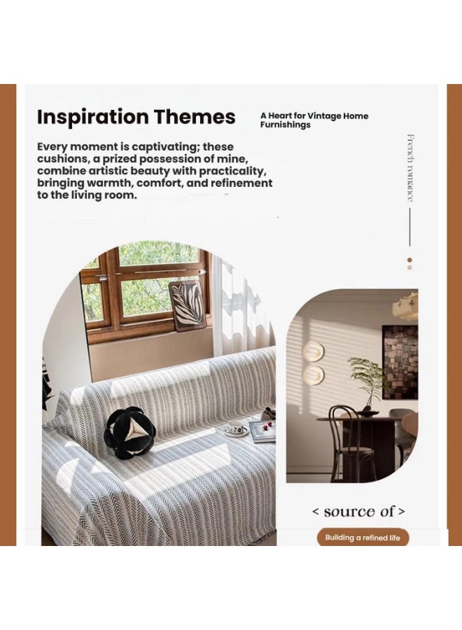 غطاء أريكة الشنيل - غطاء أريكة مقاوم للقطط ومضاد للخدش مع شرابات | مناسب عالمي لأرائك L U مقاس 1 2 3 4 مقاعد | رمي أريكة حديثة بسيطة بلون خالص - Image 4