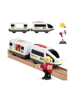 Y&D Battery Operated Locomotive Train, (Magnetic Connection), Powerful Motor High Speed Compatible with Brio, Thomas, Chuggington, Toy Car for Toddlers, Inspire Children's Creativity  - Image 1