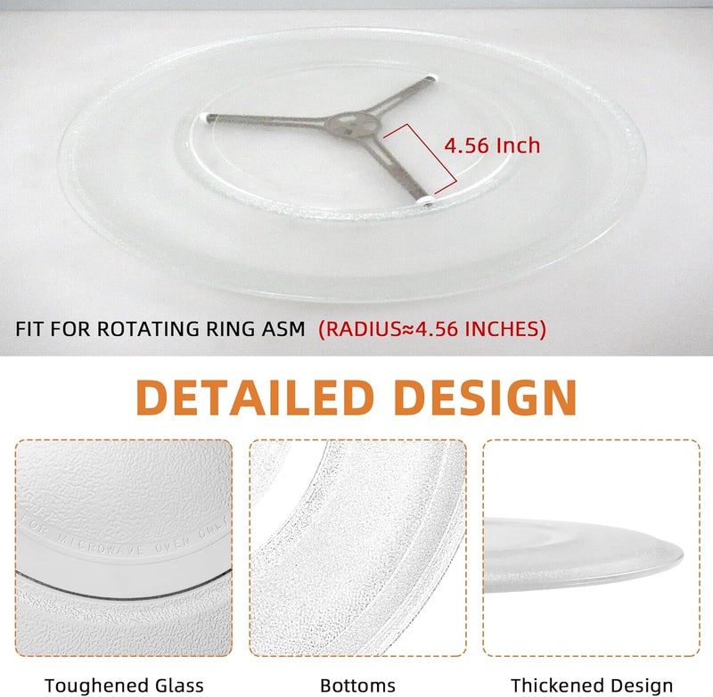 Fetechmate 16 inch Microwave Glass Plate WB49X10189 Glass Turntable Plate Compatible with G.E Microwave Replace WB27X43590 WB49X10166 AP4345996 JES2051DN2WW JES2051DN1BB PEB2060DM1CC by - Image 3