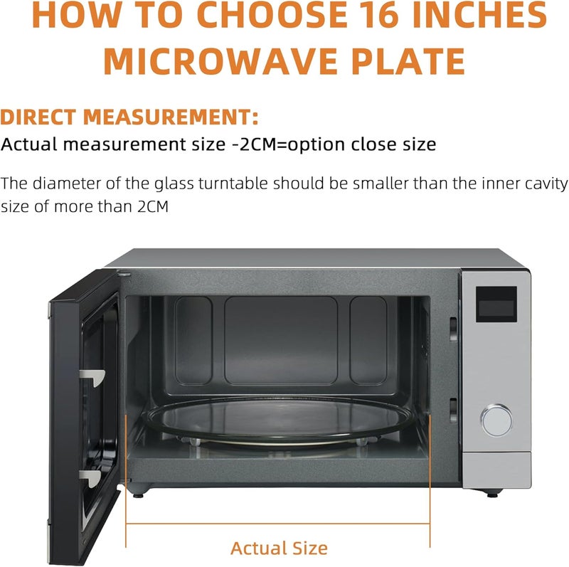 Fetechmate 16 inch Microwave Glass Plate WB49X10189 Glass Turntable Plate Compatible with G.E Microwave Replace WB27X43590 WB49X10166 AP4345996 JES2051DN2WW JES2051DN1BB PEB2060DM1CC by - Image 5