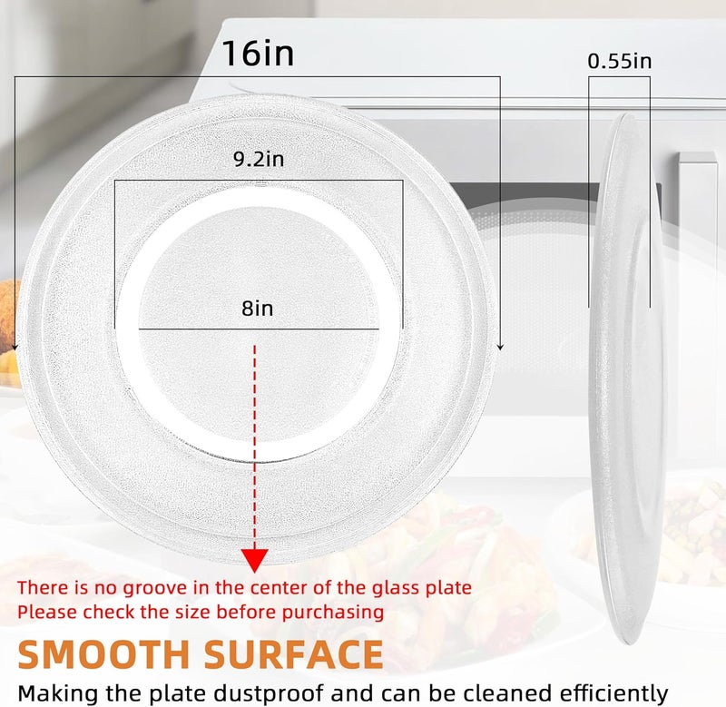Fetechmate 16 inch Microwave Glass Plate WB49X10189 Glass Turntable Plate Compatible with G.E Microwave Replace WB27X43590 WB49X10166 AP4345996 JES2051DN2WW JES2051DN1BB PEB2060DM1CC by - Image 2