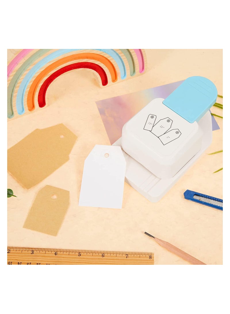 SYOSI Craft Tag Punch Gift Tag Paper Punch Small Hole Punch 3 in 1 for Tags Scrapbooking Supplies 1.5/2/ 2.5 Inches Craft Puncher with Rope for Paper Crafting Scrapbooking Cards DIY Arts Square Style - Image 5