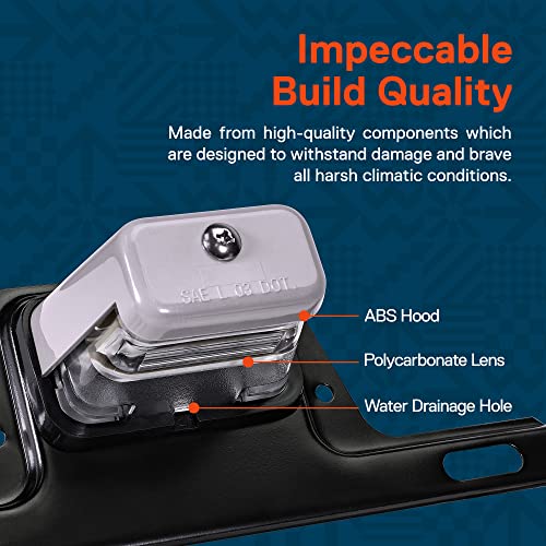 ONLINE LED STORE TRUE MODS Gray LED License Plate Boat Trailer Light [Steel Bracket Mount] [DOT FMVSS 108] [SAE L] 12V DC Waterproof Universal Submersible PC Lens Tag Lamp for Car Work Utility Flat Bed Box Semi Truck - Image 2