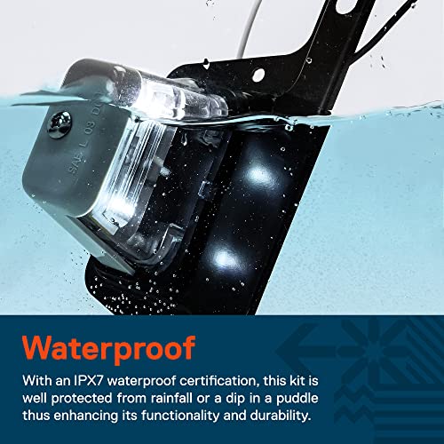 ONLINE LED STORE TRUE MODS Gray LED License Plate Boat Trailer Light [Steel Bracket Mount] [DOT FMVSS 108] [SAE L] 12V DC Waterproof Universal Submersible PC Lens Tag Lamp for Car Work Utility Flat Bed Box Semi Truck - Image 4