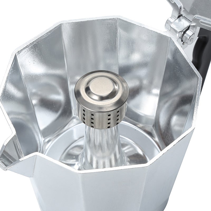 Popular Italian-Style Aluminum Moka Pot Double-Valve Coffee Pot Moka Coffee Pot Coffee Octagonal Hand-Brew Pot European Style - Image 5