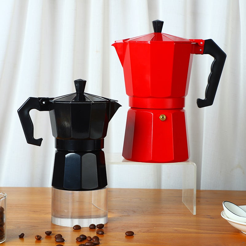 Popular Italian-Style Aluminum Moka Pot Double-Valve Coffee Pot Moka Coffee Pot Coffee Octagonal Hand-Brew Pot European Style - Image 3