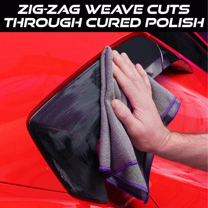 VIKING Microfiber Cleaning Cloth for Car Detailing Kit, Polishing Towels, Car Wax Removal Cloths, Grey, 16 inch x 16 inch, 3 Pack - Image 2