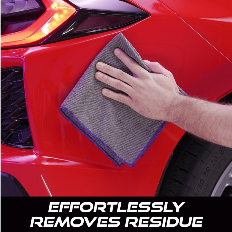 VIKING Microfiber Cleaning Cloth for Car Detailing Kit, Polishing Towels, Car Wax Removal Cloths, Grey, 16 inch x 16 inch, 3 Pack - Image 3