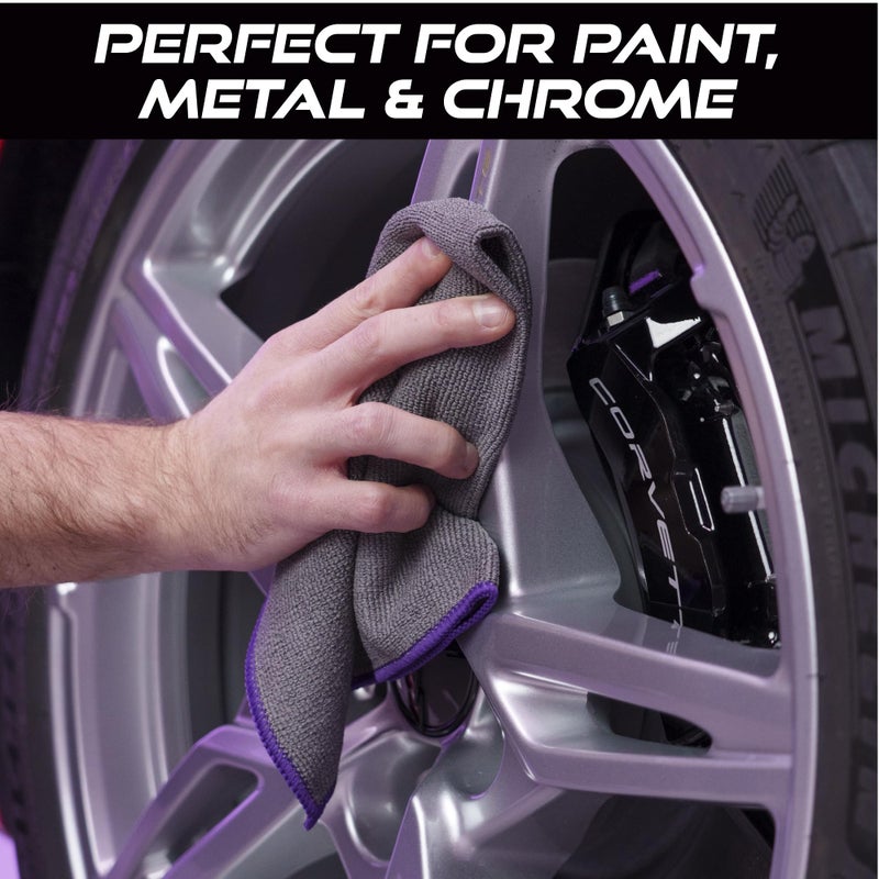 VIKING Microfiber Cleaning Cloth for Car Detailing Kit, Polishing Towels, Car Wax Removal Cloths, Grey, 16 inch x 16 inch, 3 Pack - Image 4