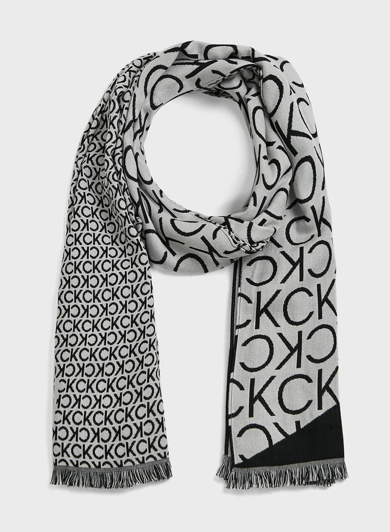 CALVIN KLEIN Seasonal Logo Scarf 100X200