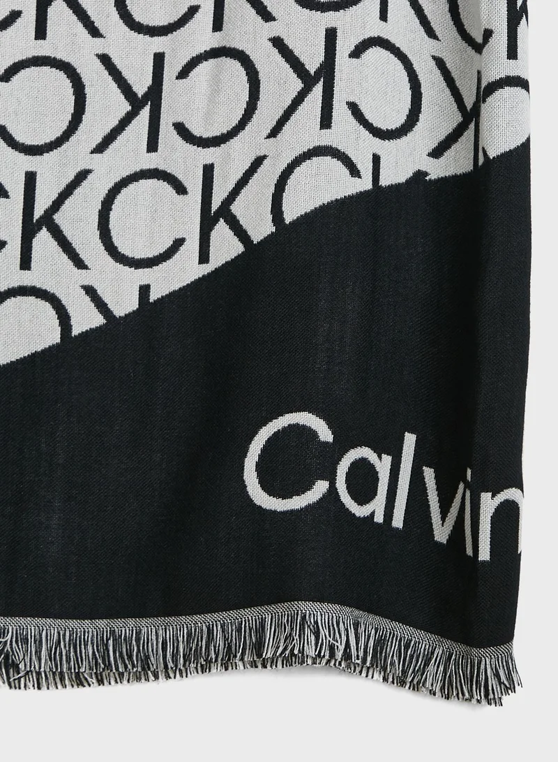 CALVIN KLEIN Seasonal Logo Scarf 100X200