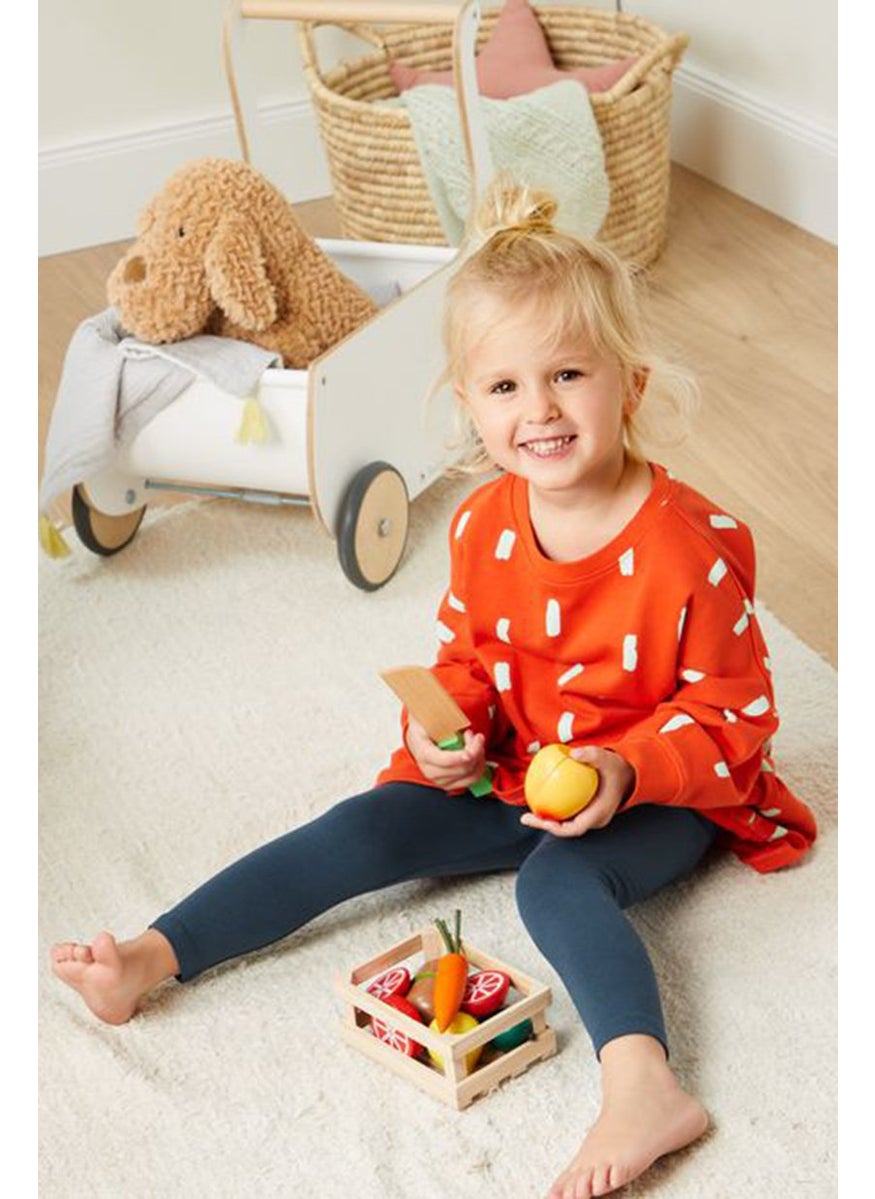 Tchibo Kids Girl 2 Piece Plain Leggings, Navy and Red  - Image 1